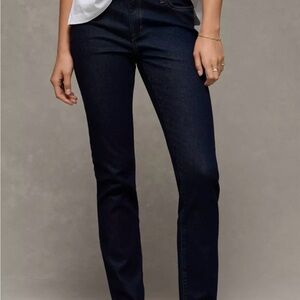 Sz 4 Long American Eagle Skinny Super Stretch Low Rise Dark Wash Denim Blue Jean